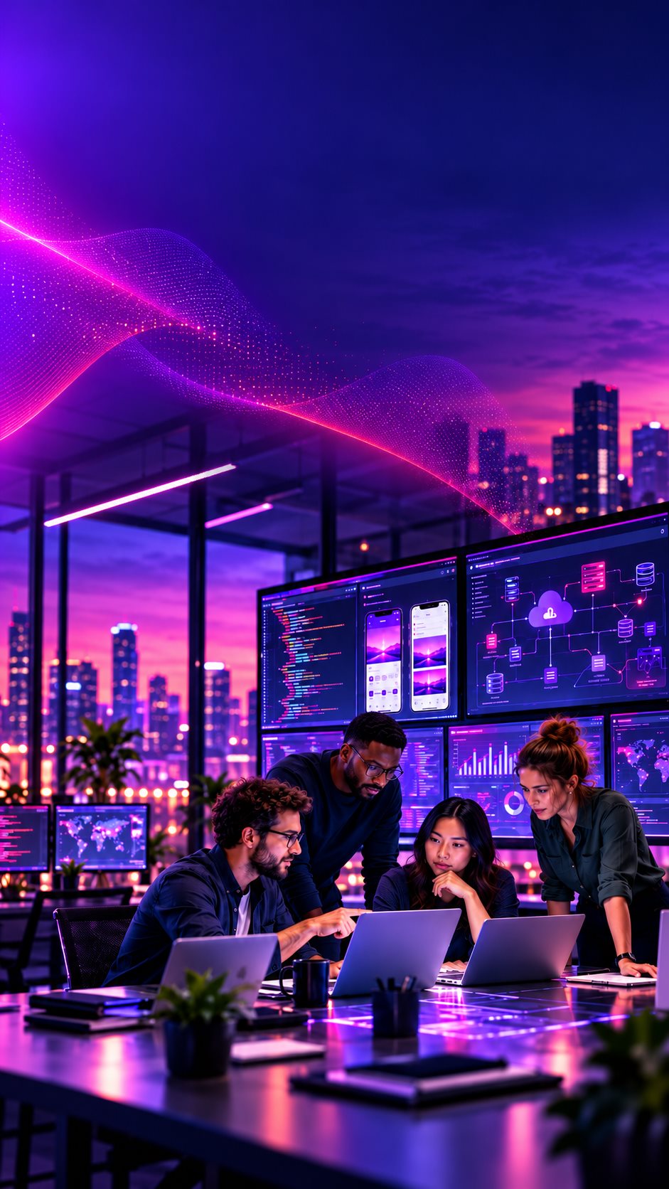 Software engineering team building enterprise applications